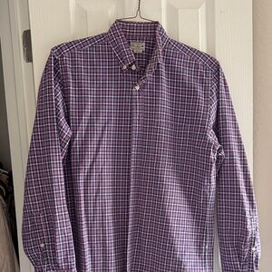 J. Crew Purple and White Plaid Shirt